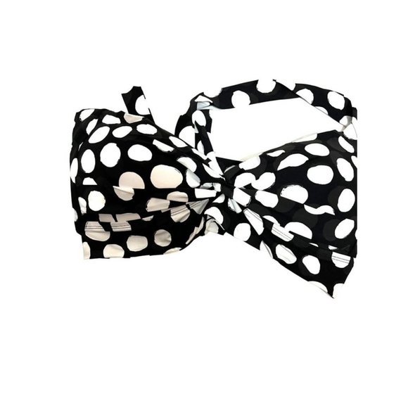 La Blanca NWT Sz 18W V Neck Plus Mod Polka Dot Bikini Top - Picture 5 of 6